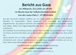Bericht aus Gaza - Flyer